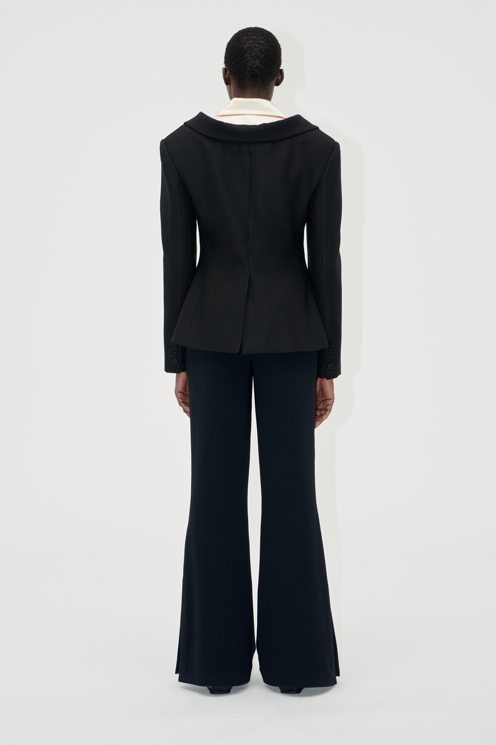 Double Collar figursyet Blazer - Black/Buttermilk